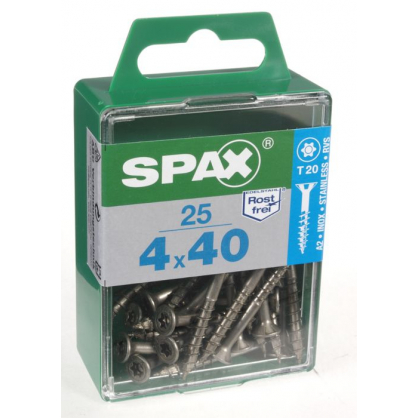 Vis TF Torx en inox Ø 4 x 40 mm 25 pièces SPAX