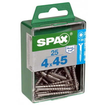 Vis TF Torx en inox Ø 4 x 45 mm 25 pièces SPAX