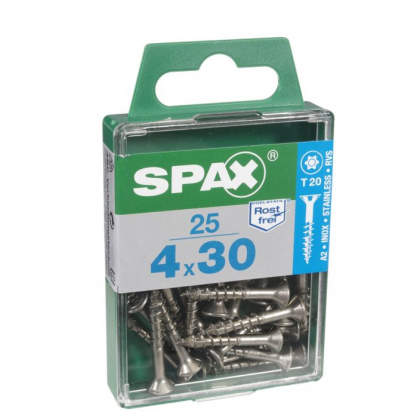 Vis TF Torx en inox Ø 4 x 30 mm 25 pièces SPAX