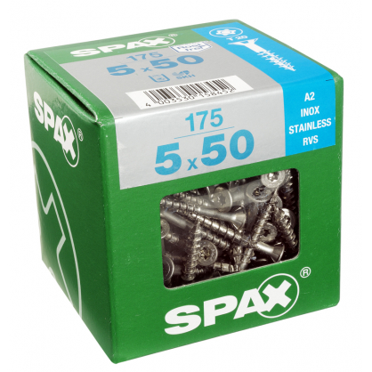 Vis TF Torx en inox Ø 5 x 50 mm 175 pièces SPAX