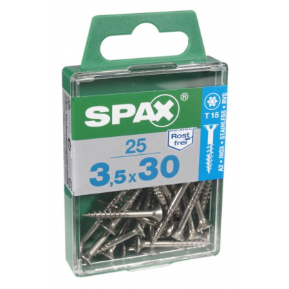 Vis TF Torx en inox Ø 3 x 12 mm 25 pièces SPAX