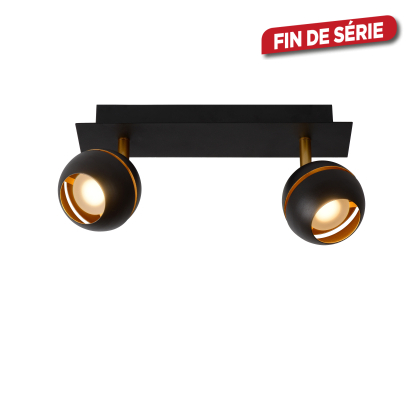 Spot LED Binari noir dimmable 2 x 5 W LUCIDE