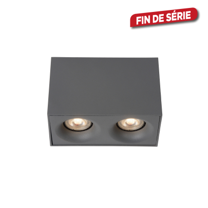 Spot LED Bentoo gris dimmable GU10 2 x 5 W LUCIDE