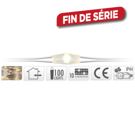 Guirlande de Noël stalactite LED blanc chaud 1 m