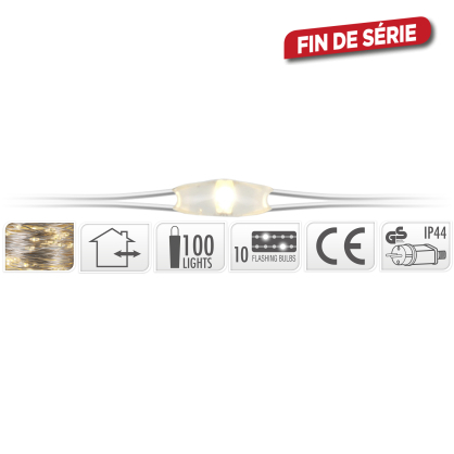 Guirlande de Noël stalactite LED blanc chaud 1 m