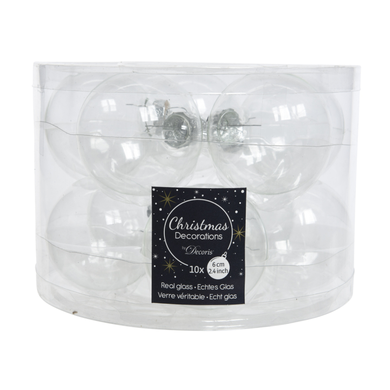 Boule De Noël Transparente ø 6 Cm 10 Pièces Mrbricolage