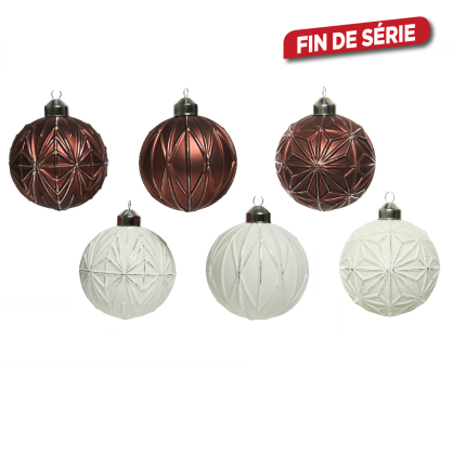 Boule de Noël en verre avec moulures Ø 8 cm