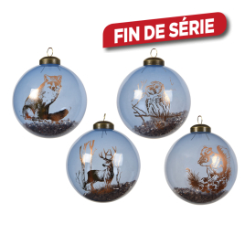 Boule de Noël en verre Animal Ø 8 cm