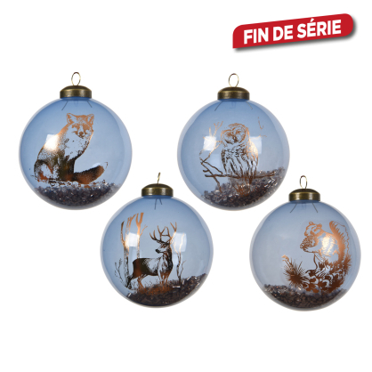 Boule de Noël en verre Animal Ø 8 cm