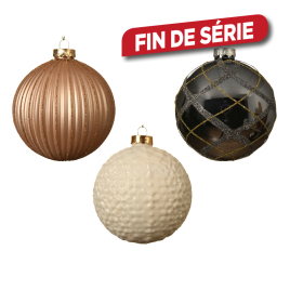 Boule de Noël en verre brillante et mate Ø 10 cm