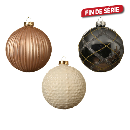 Boule de Noël en verre brillante et mate Ø 10 cm