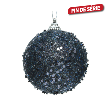 Boule de Noël en mousse bleu nuit Ø 8 cm