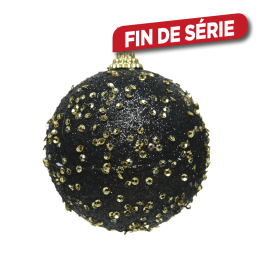 Boule de Noël en mousse noire et dorée Ø 8 cm