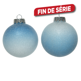 Boule de Noël en plastique bleue dégradée Ø 8 cm