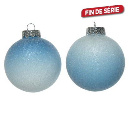 Boule de Noël en plastique bleue dégradée Ø 8 cm