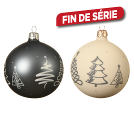 Boule de Noël en verre Sapin Ø 8 cm