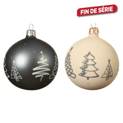 Boule de Noël en verre Sapin Ø 8 cm