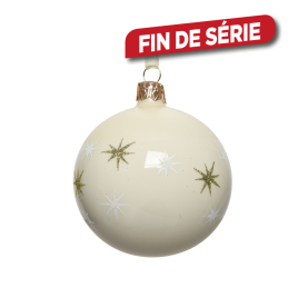 Boule de Noël en verre blanc laine Ø 8 cm