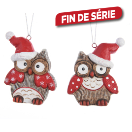 Hibou de Noël à suspendre