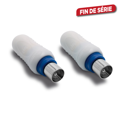 Set de fiches blindées TV mâle/mâle Ø 9,52 mm 2 pièces