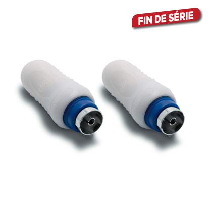 Set de fiches blindées TV femelle/femelle Ø 9,52 mm 2 pièces