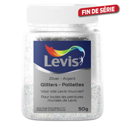 Paillettes additifs de peinture murale 50 gr argent LEVIS