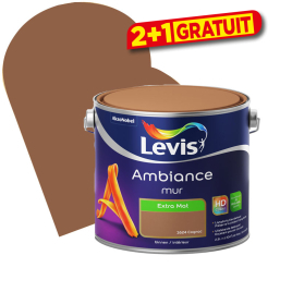 Peinture murale Ambiance Cognac extra mat 2,5 L LEVIS