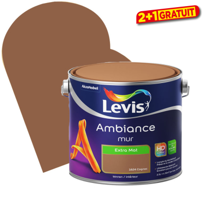 Peinture murale Ambiance Cognac extra mat 2,5 L LEVIS