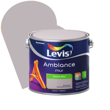 Peinture murale Ambiance Bois de Rose extra mat 2,5 L LEVIS