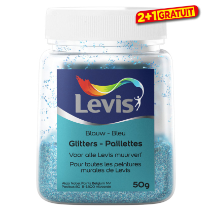 Paillettes additifs de peinture murale 50 gr bleu LEVIS