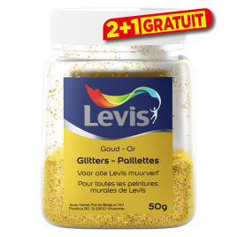 Paillettes additifs de peinture murale 50 gr Or LEVIS