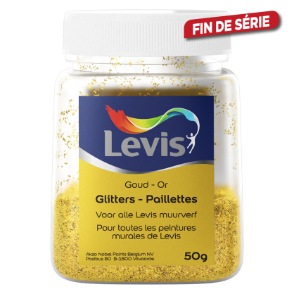 Paillettes additifs de peinture murale Or 50 g LEVIS