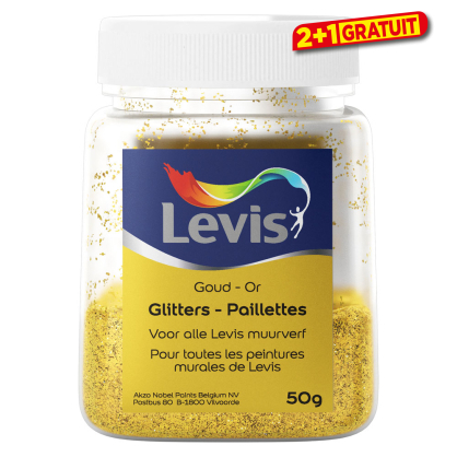 Paillettes additifs de peinture murale 50 gr Or LEVIS