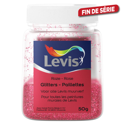 Paillettes additifs de peinture murale rose 50 g LEVIS