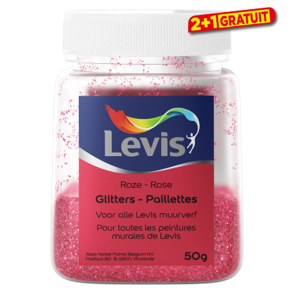 Paillettes additifs de peinture murale 50 gr rose LEVIS