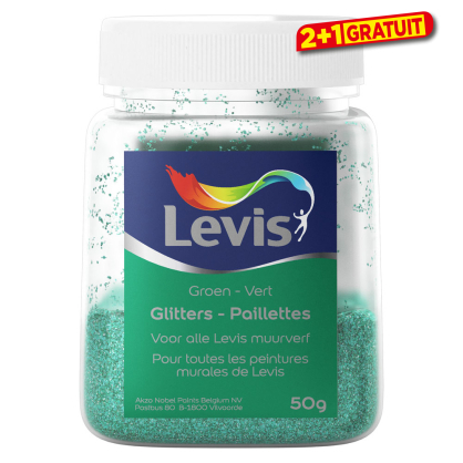 Paillettes additifs de peinture murale 50 gr vert LEVIS