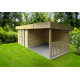 Abri de jardin en bois moderne Arhus 28 mm 3,3 + 3,17 x 2,45 m SOLID