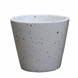 Pot conique blanc en terrazzo Ø 36 x 31 cm