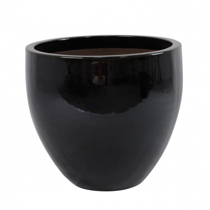 Pot en forme d'oeuf noir Glazed Ø 34 x 31 cm