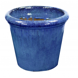 Pot conique bleu Natural Glazed Ø 37 x 31 cm