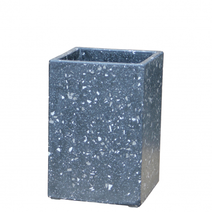 Vase haut noir en terrazzo 29 x 29 x 43 cm