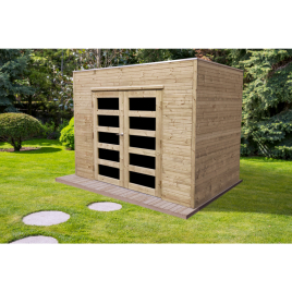 Abri de jardin en bois Capri traité 19 mm 2,98 x 1,98 m SOLID