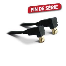 Câble HDMI mâle - mâle plat à fiches coudées 1,5 m