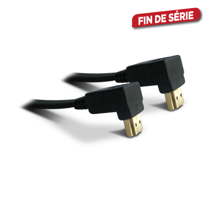 Câble HDMI mâle - mâle plat à fiches coudées 1,5 m