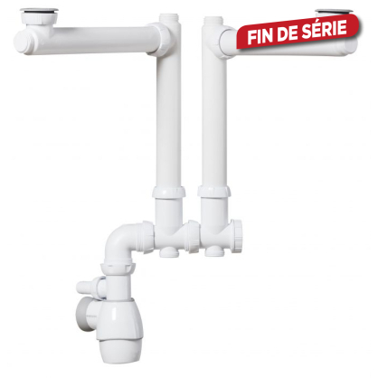 Siphon universel Tout-en-1 déporté avec bondes Ø 32-40 mm INVENTIV