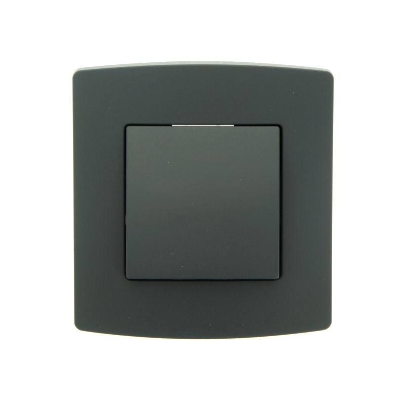 Interrupteur double noir mat carré