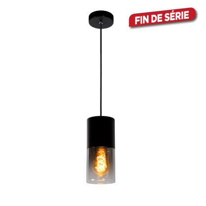 Suspension Zino noire dimmable E27 60 W LUCIDE