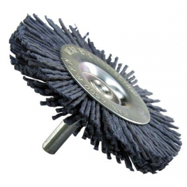 Brosse circulaire avec fil en nylon bleu ø 75 mm grain 75