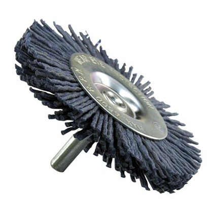 Brosse circulaire avec fil en nylon bleu ø 75 mm grain 75