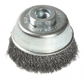 Brosse coupe avec fil en acier ondulé pour meuleuse M14 ø 75 mm